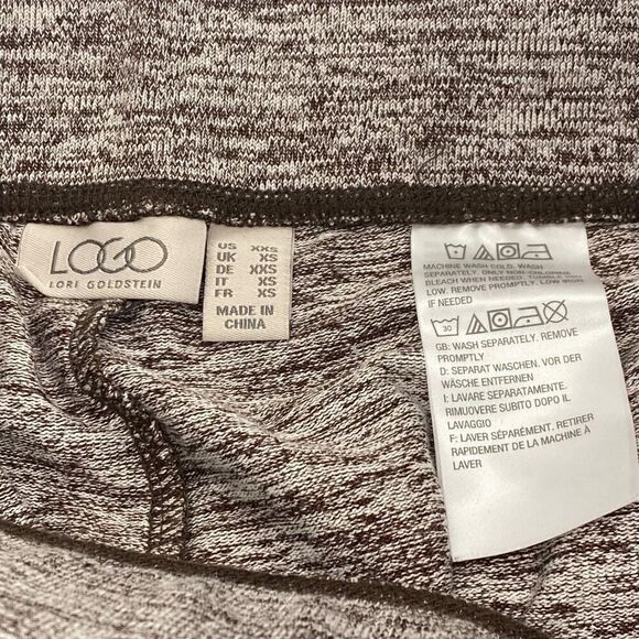 LOGO Lori Goldstein Cropped Knit Pants High Rise Wide Leg Stretch Comfy Size XXS - Picture 5 of 7